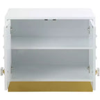 Tavolino laterale rettangolare laccato bianco/blu navy e oro, 1 pezzo