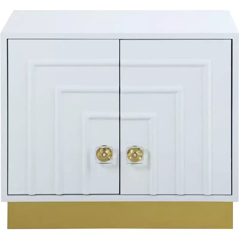 Tavolino laterale rettangolare laccato bianco/blu navy e oro, 1 pezzo