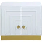 Tavolino laterale rettangolare laccato bianco/blu navy e oro, 1 pezzo
