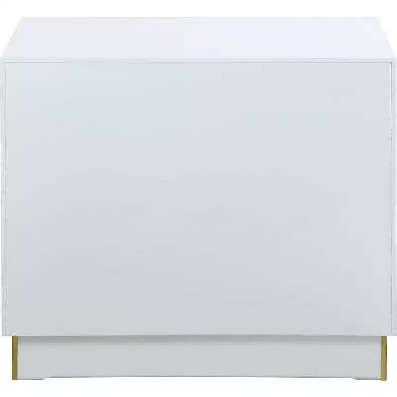 Tavolino laterale rettangolare laccato bianco/blu navy e oro, 1 pezzo