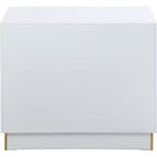 Tavolino laterale rettangolare laccato bianco/blu navy e oro, 1 pezzo