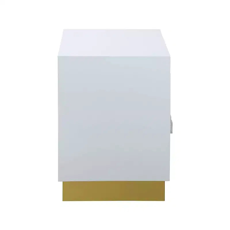 Tavolino laterale rettangolare laccato bianco/blu navy e oro, 1 pezzo