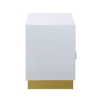 Tavolino laterale rettangolare laccato bianco/blu navy e oro, 1 pezzo