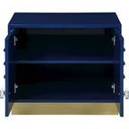 Tavolino laterale rettangolare laccato bianco/blu navy e oro, 1 pezzo