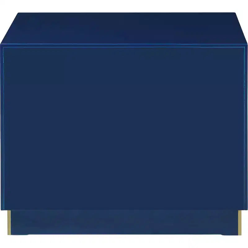 Tavolino laterale rettangolare laccato bianco/blu navy e oro, 1 pezzo
