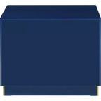Tavolino laterale rettangolare laccato bianco/blu navy e oro, 1 pezzo