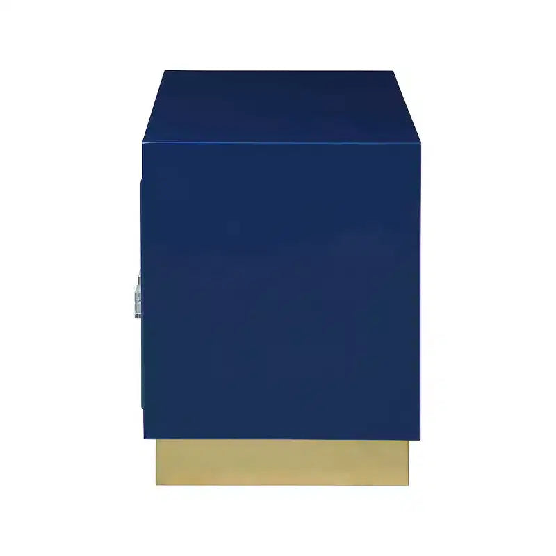 Tavolino laterale rettangolare laccato bianco/blu navy e oro, 1 pezzo