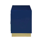 Tavolino laterale rettangolare laccato bianco/blu navy e oro, 1 pezzo