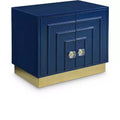 Tavolino laterale rettangolare laccato bianco/blu navy e oro, 1 pezzo