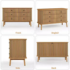 Cassettiera a 6 cassetti naturale con gambe in metallo – Montaggio a pavimento, montaggio da 1 persona