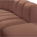 Divano Modulare in Ecopelle Color Cognac, Seduta Singola