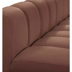 Divano Modulare in Ecopelle Color Cognac, Seduta Singola