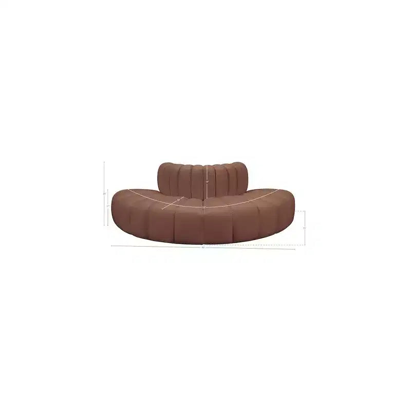 Divano Modulare in Ecopelle Color Cognac, Seduta Singola