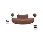 Divano Modulare in Ecopelle Color Cognac, Seduta Singola