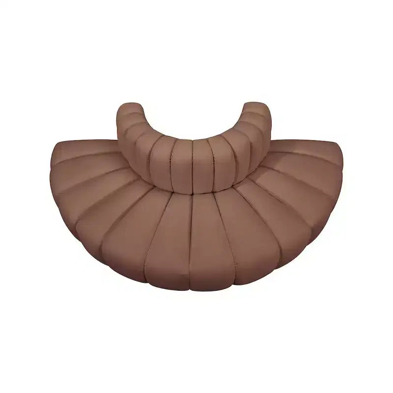 Divano Modulare in Ecopelle Color Cognac, Seduta Singola