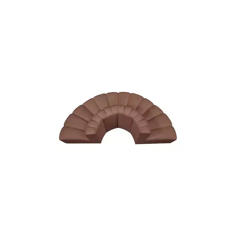 Divano Modulare in Ecopelle Color Cognac, Seduta Singola