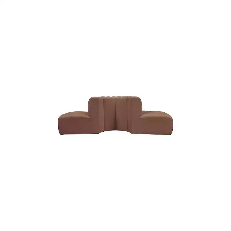 Divano Modulare in Ecopelle Color Cognac, Seduta Singola