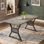 Tavolo da pranzo in stile rustico nero/grigio/bianco – 4-6 posti (senza sedie)