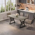 Tavolo da pranzo in stile rustico nero/grigio/bianco – 4-6 posti (senza sedie)