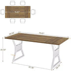 Tavolo da pranzo in stile rustico nero/grigio/bianco – 4-6 posti (senza sedie)