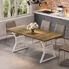 Tavolo da pranzo in stile rustico nero/grigio/bianco – 4-6 posti (senza sedie)