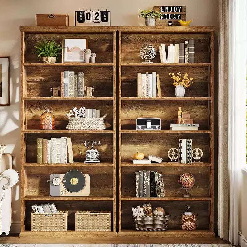 Libreria industriale marrone a 6 ripiani, alta 180 cm – Utilizzo per 1 o 2 persone