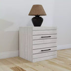 Comodino con 2 cassetti in rovere grigio polvere