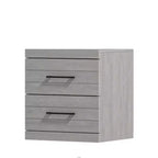 Comodino con 2 cassetti in rovere grigio polvere