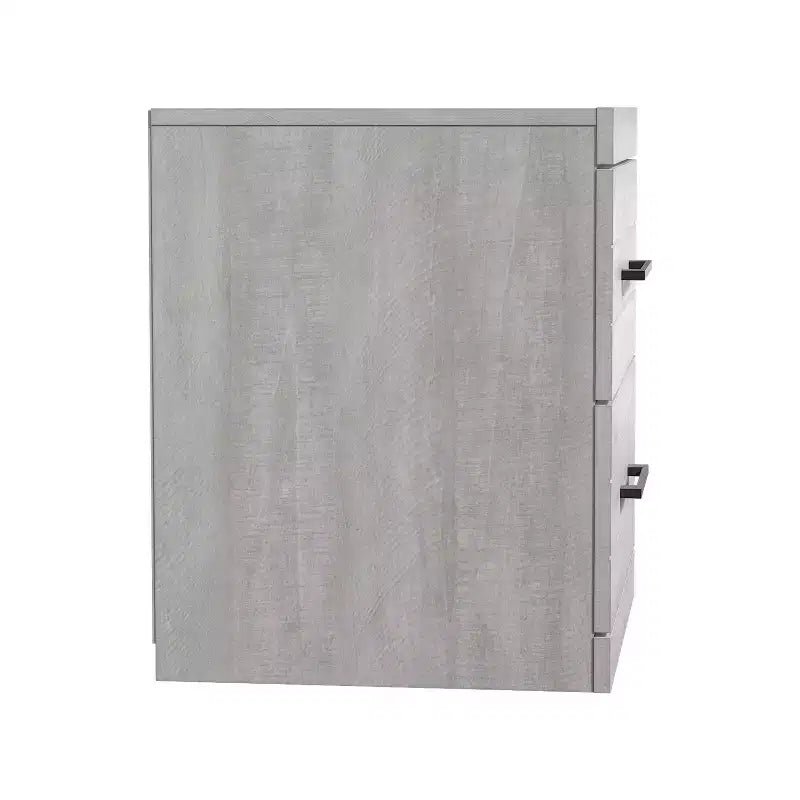Comodino con 2 cassetti in rovere grigio polvere