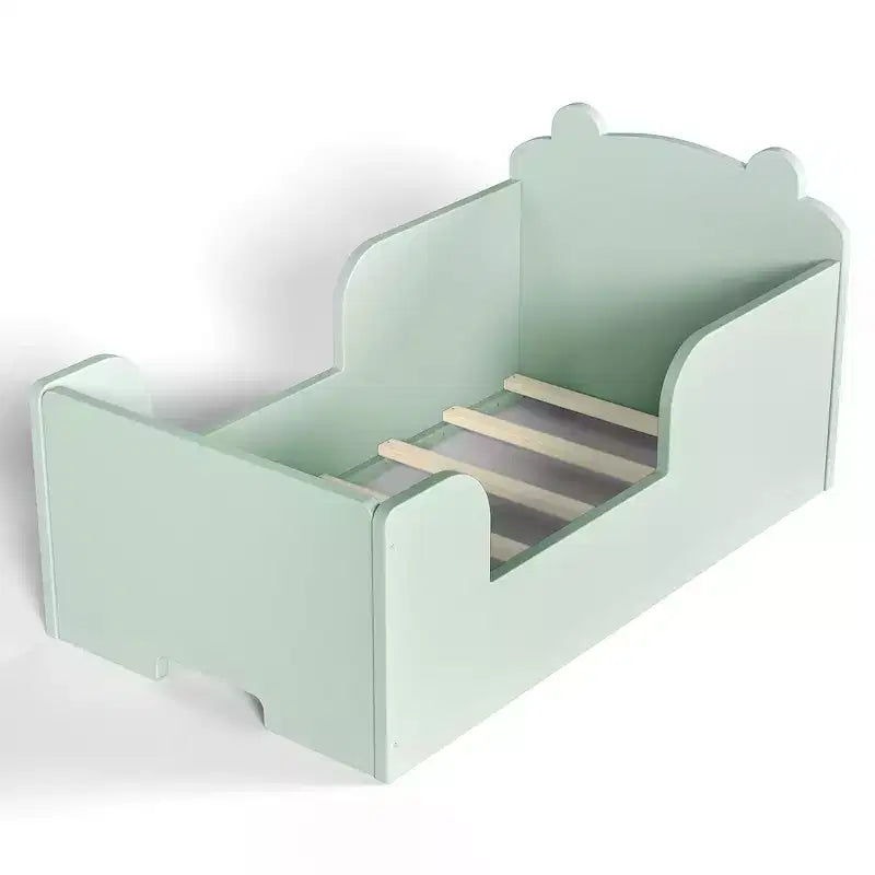 Lettino a pavimento per bambini a forma di orso, Blu/Verde/Naturale/Rosa/Bianco, Singolo