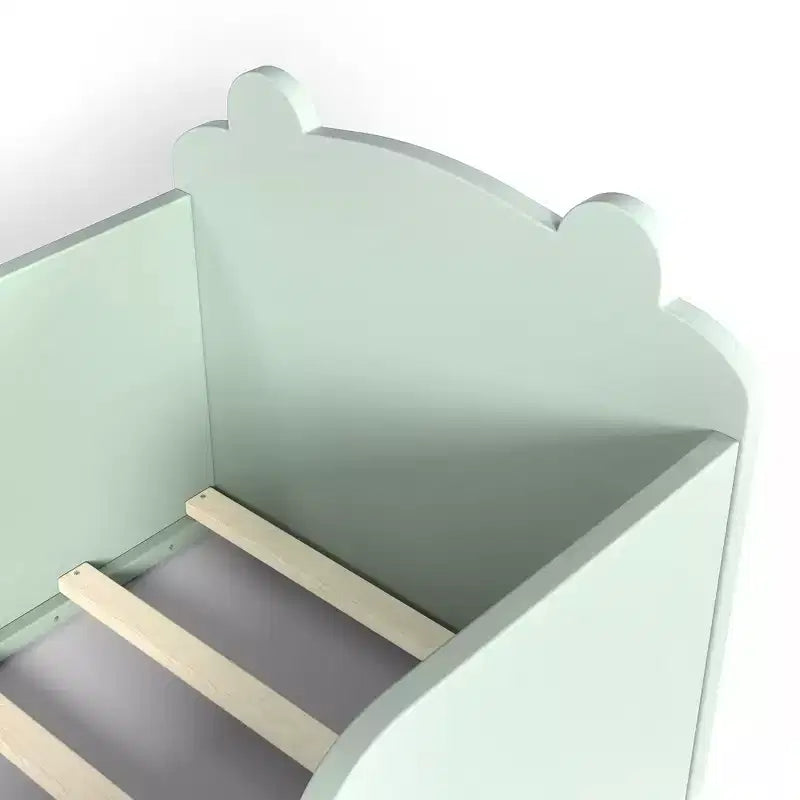 Lettino a pavimento per bambini a forma di orso, Blu/Verde/Naturale/Rosa/Bianco, Singolo