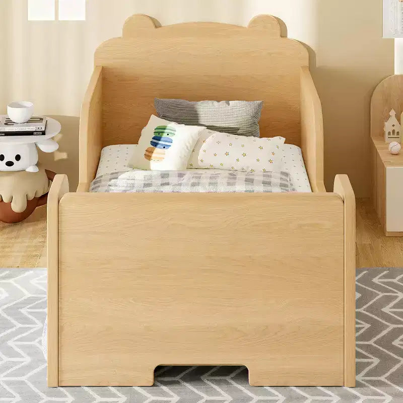 Lettino a pavimento per bambini a forma di orso, Blu/Verde/Naturale/Rosa/Bianco, Singolo