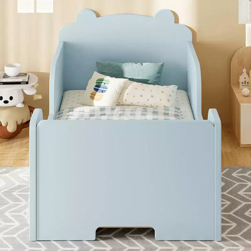 Lettino a pavimento per bambini a forma di orso, Blu/Verde/Naturale/Rosa/Bianco, Singolo