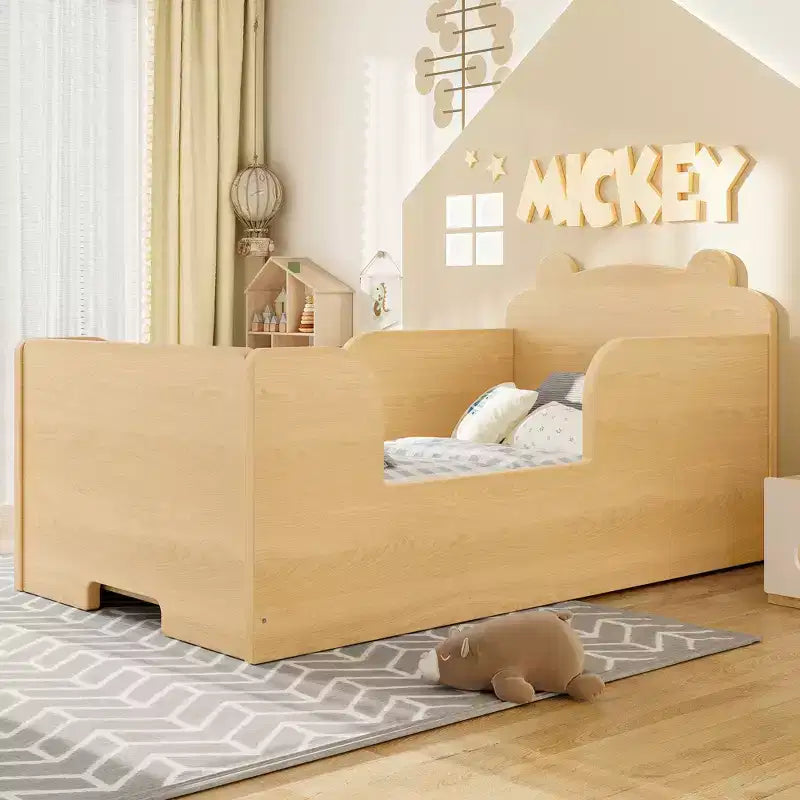 Lettino a pavimento per bambini a forma di orso, Blu/Verde/Naturale/Rosa/Bianco, Singolo