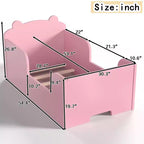 Lettino a pavimento per bambini a forma di orso, Blu/Verde/Naturale/Rosa/Bianco, Singolo