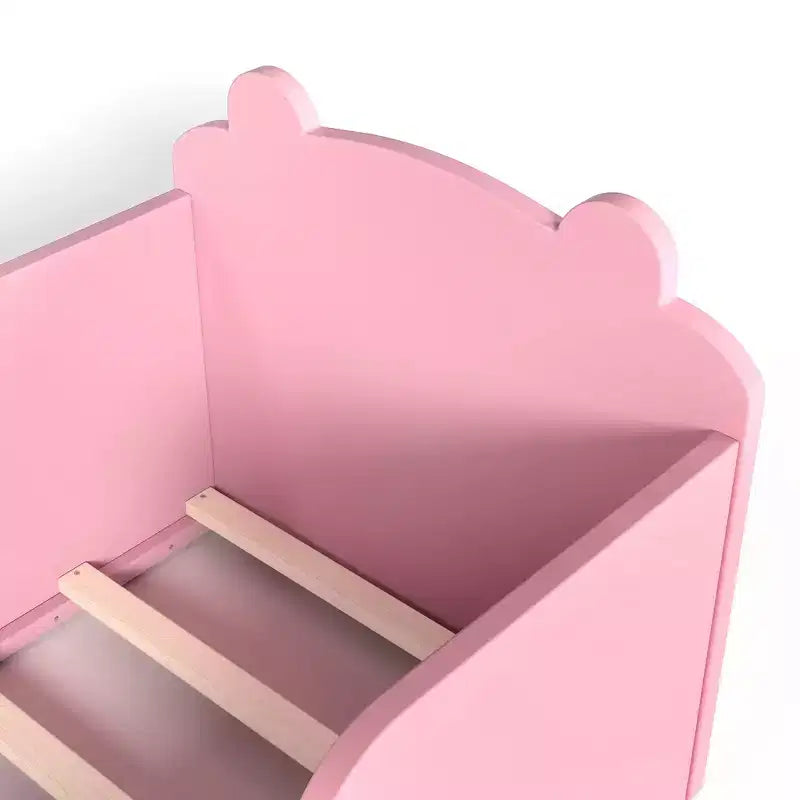Lettino a pavimento per bambini a forma di orso, Blu/Verde/Naturale/Rosa/Bianco, Singolo