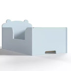 Lettino a pavimento per bambini a forma di orso, Blu/Verde/Naturale/Rosa/Bianco, Singolo