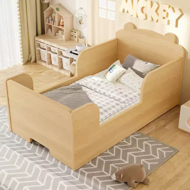 Lettino a pavimento per bambini a forma di orso, Blu/Verde/Naturale/Rosa/Bianco, Singolo