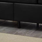Divanetto 2 posti in similpelle trapuntata nera/marrone/bordeaux con contenitore