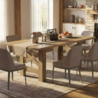 Tavolo da pranzo da fattoria da 180 cm, nero/legno naturale, 6-8 posti