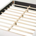 Struttura letto moderna con testiera ad arco in bouclé crema, Queen size, 1 persona
