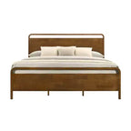 Letto a piattaforma in noce e 2 comodini, Set camera da letto 3 pezzi, Queen/King
