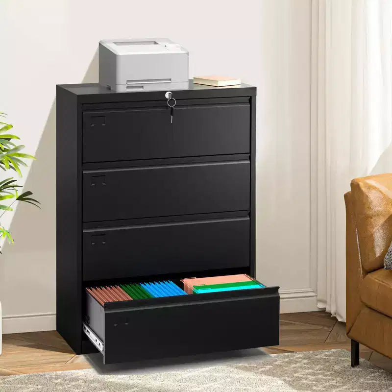 Classificatore laterale in acciaio a 4 cassetti con serratura per formato Letter/Legale/A4, ampio organizer per ufficio