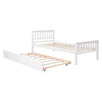 Letto a piattaforma singolo espresso/grigio/bianco con letto estraibile – Pino massiccio, per 2 persone