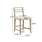 Set da pranzo da 3 pezzi in stile rustico Brown Farmhouse, altezza bancone, 2 posti a sedere