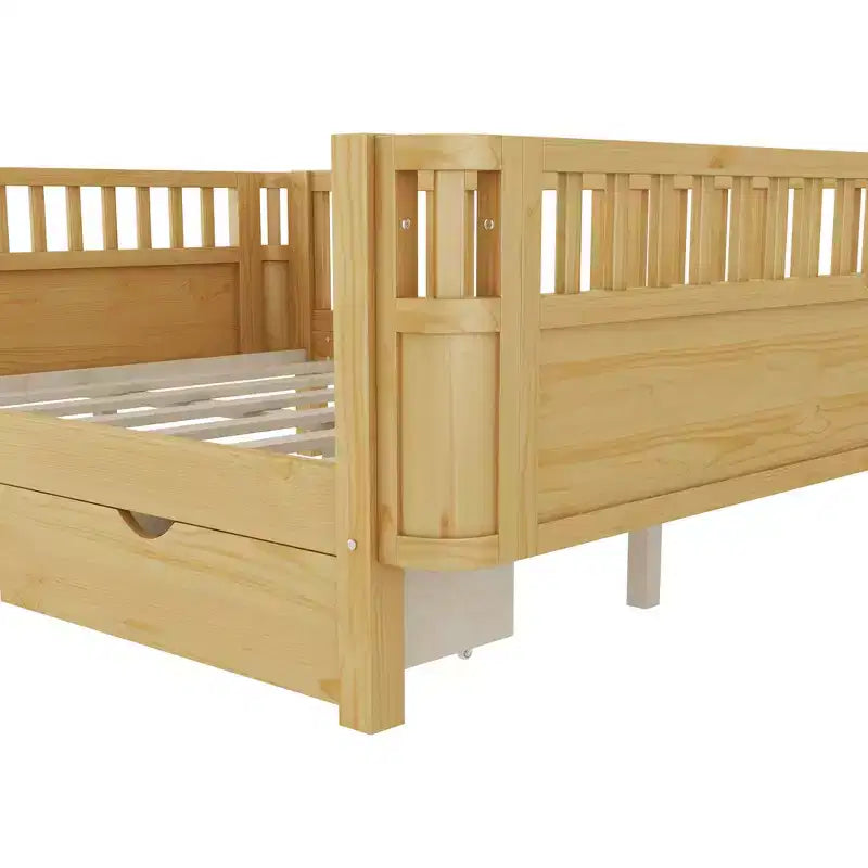 Letto a piattaforma singolo per bambini a grandezza naturale con spondine di protezione – Per 1 bambino (bambine e bambini)