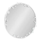 Kate and Laurel Rosella Floral Wall Mirror Metal, White, 26x26