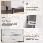 Mobile Bar Caffè da 120 cm (Nero / Noce Scuro / Bianco) – Credenza a 4 Ante con 2 Cassetti e Prese Elettriche