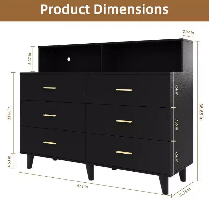 Mobile Bar Caffè da 120 cm (Nero / Noce Scuro / Bianco) – Credenza a 4 Ante con 2 Cassetti e Prese Elettriche