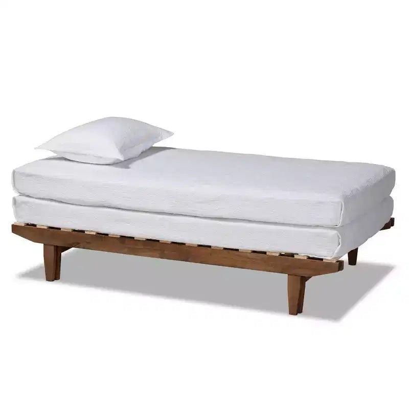 Struttura letto a piattaforma espandibile in noce, da Twin XL a King, per 1-2 persone